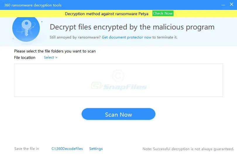 360 Ransomware Decryption Tools Tangkapan layar 1