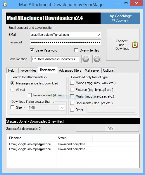 Mail Attachment Downloader Tangkapan layar 2