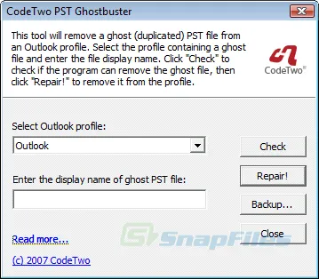 CodeTwo PST Ghostbuster Tangkapan layar 1