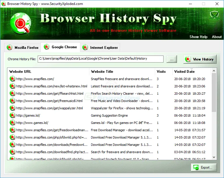 Browser History Spy Tangkapan layar 1