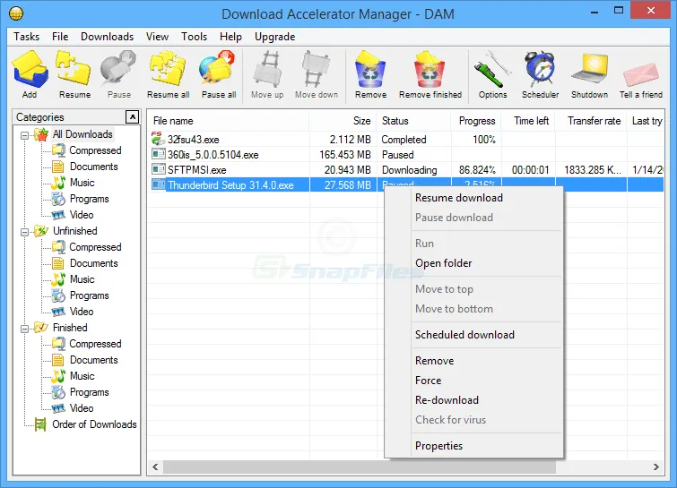 Download Accelerator Manager Tangkapan layar 1