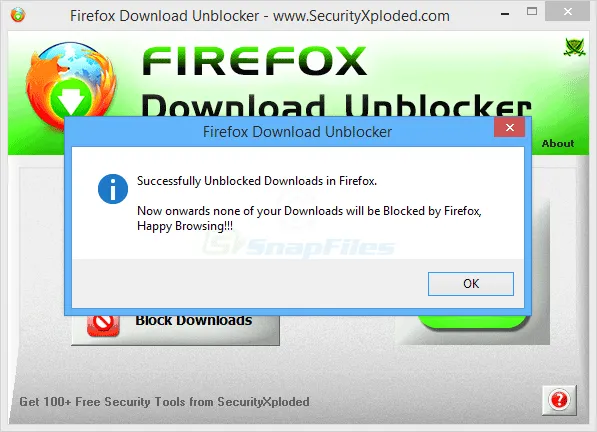 Firefox Download Unblocker Tangkapan layar 2