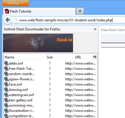 Flash Downloader for Firefox Tangkapan layar 1