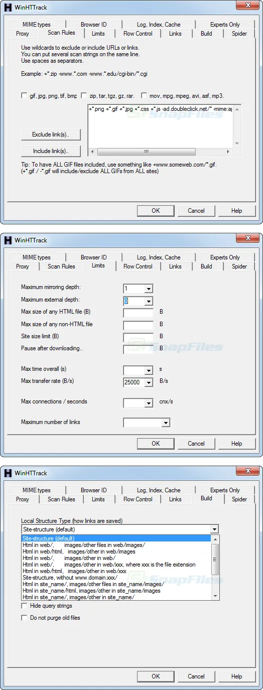 HTTrack Tangkapan layar 2