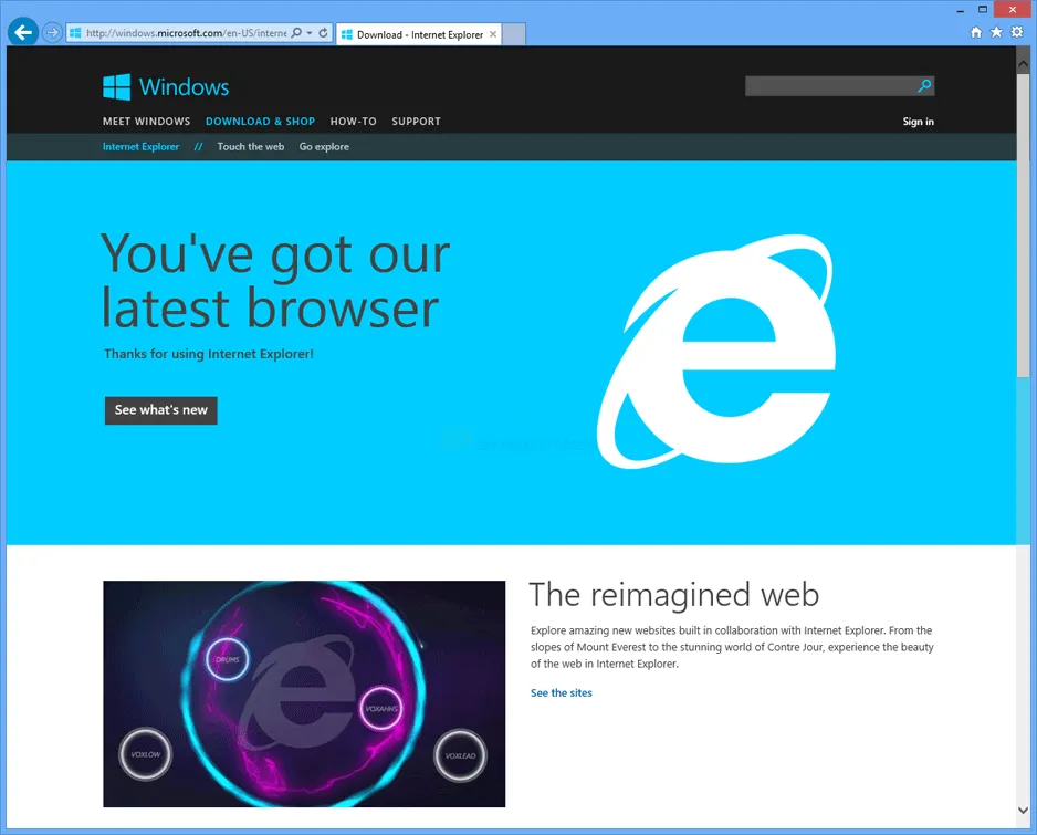 Internet Explorer 11 (Win7) Tangkapan layar 1