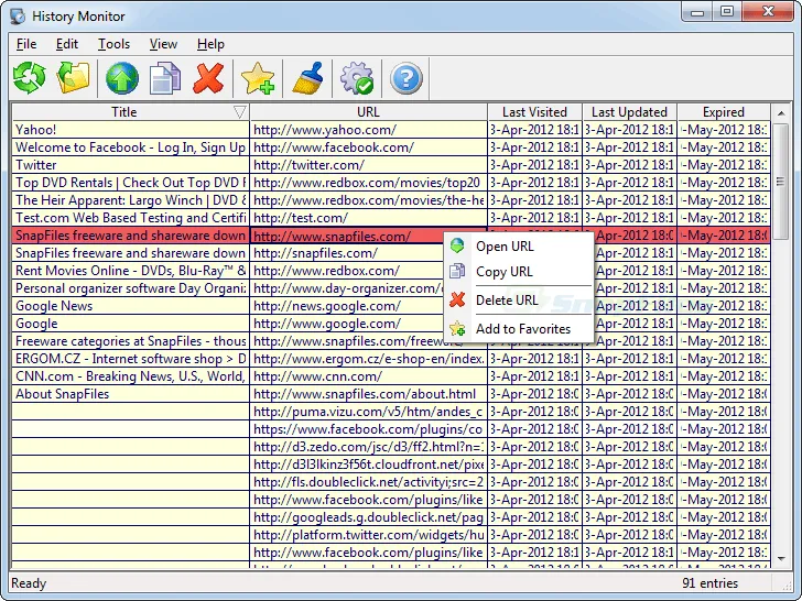 IE History Monitor Tangkapan layar 1