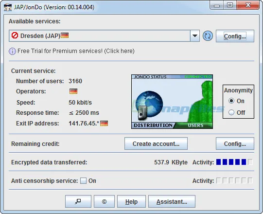 JAP Anon Proxy Tangkapan layar 1