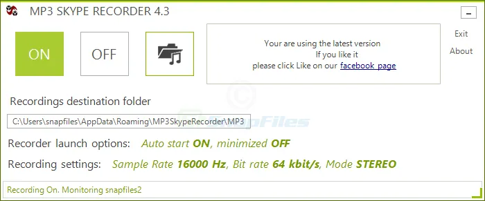 MP3 Skype Recorder Tangkapan layar 1