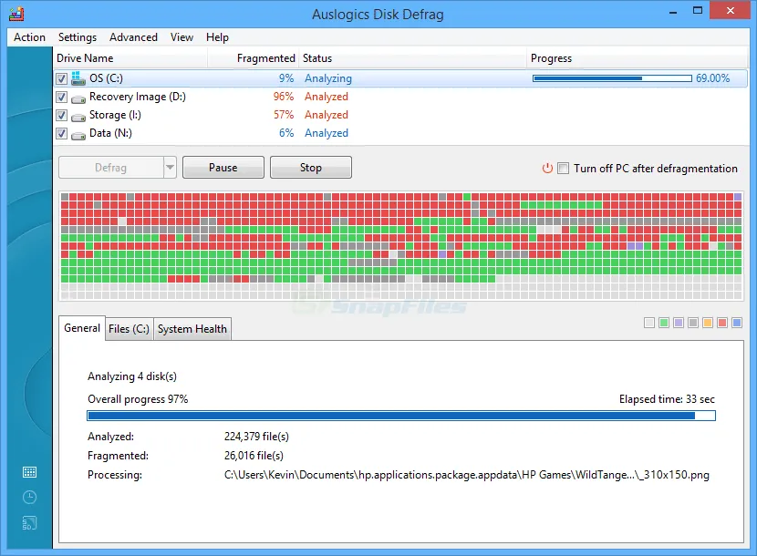 Auslogics Disk Defrag Tangkapan layar 1