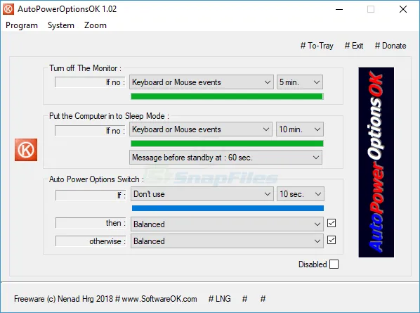 AutoPowerOptionsOK Tangkapan layar 1