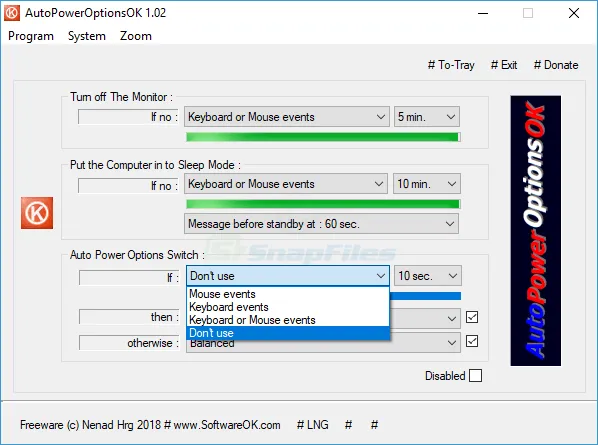 AutoPowerOptionsOK Tangkapan layar 2