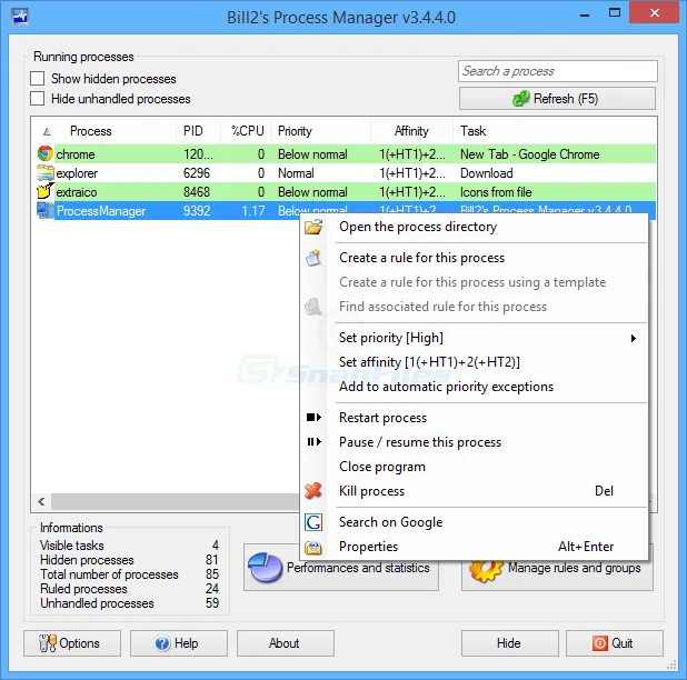 Bill2`s Process Manager Tangkapan layar 1