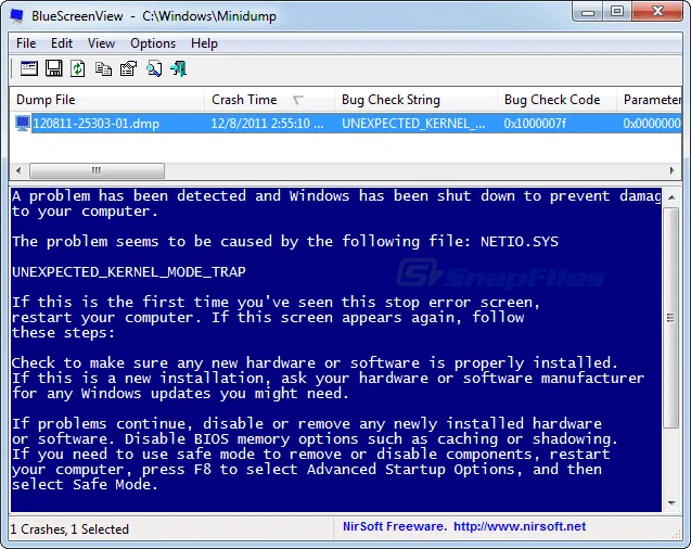 BlueScreenView Tangkapan layar 2