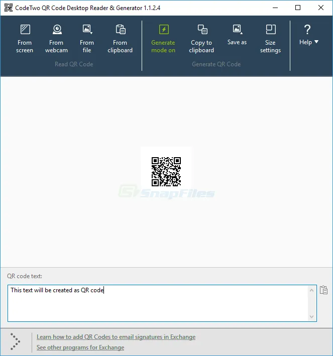 CodeTwo QR Code Desktop Reader and Generator Tangkapan layar 2