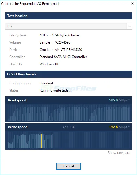 CCSIO Benchmark Tangkapan layar 1