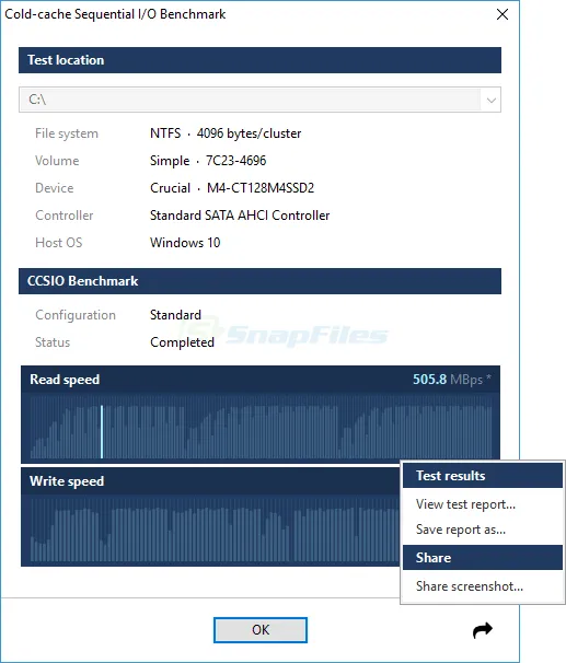 CCSIO Benchmark Tangkapan layar 2