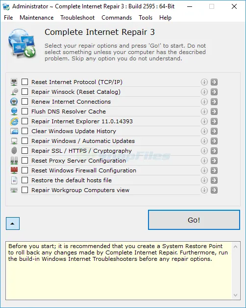 Complete Internet Repair Tangkapan layar 1
