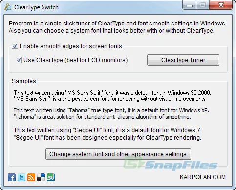 ClearType Switch Tangkapan layar 1