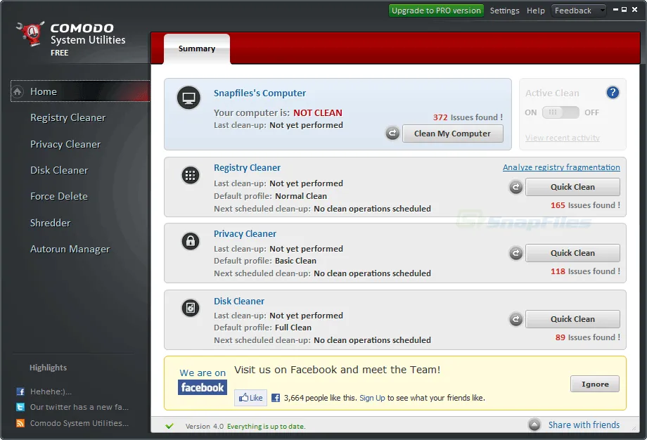 Comodo System Utilities Tangkapan layar 1