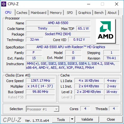 CPU-Z Tangkapan layar 1