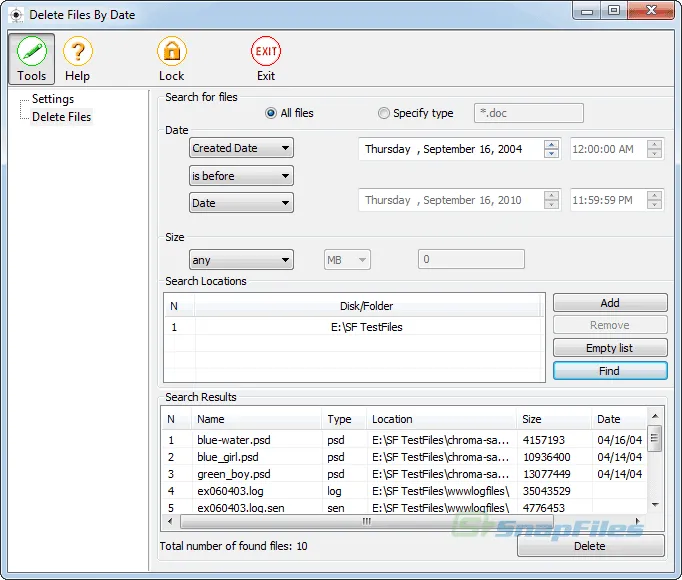 Delete Files By Date Tangkapan layar 1