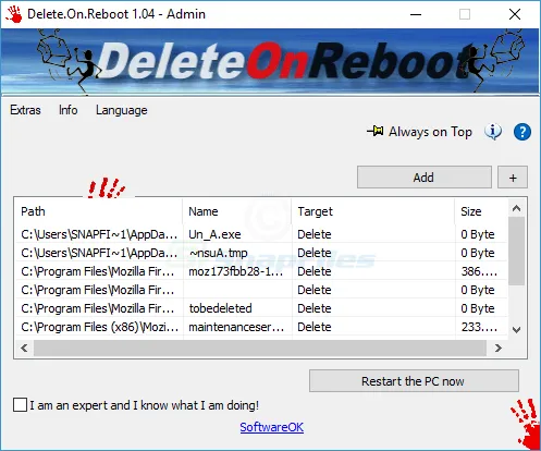 Delete.On.Reboot Tangkapan layar 1