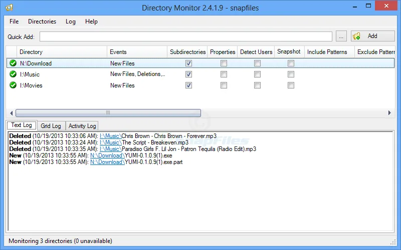 Directory Monitor Tangkapan layar 1