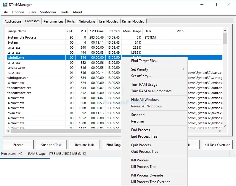 DTaskManager Tangkapan layar 1