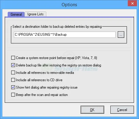 Eusing Free Registry Cleaner Tangkapan layar 2