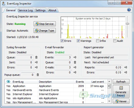 EventLog Inspector Tangkapan layar 1