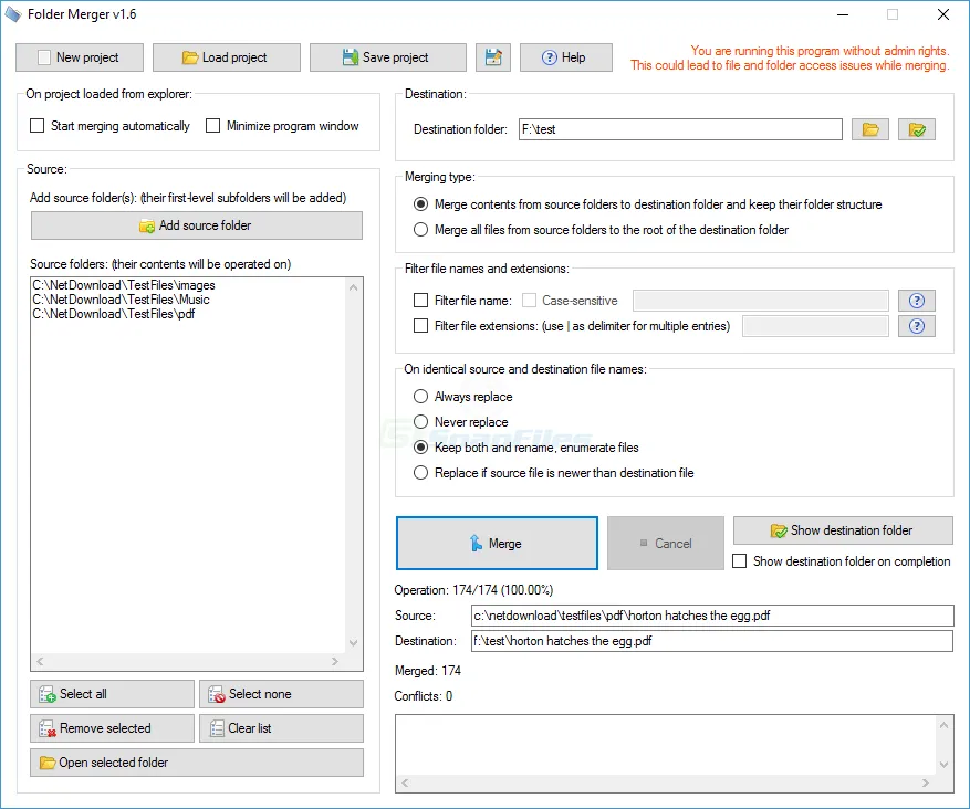 Folder Merger Tangkapan layar 2