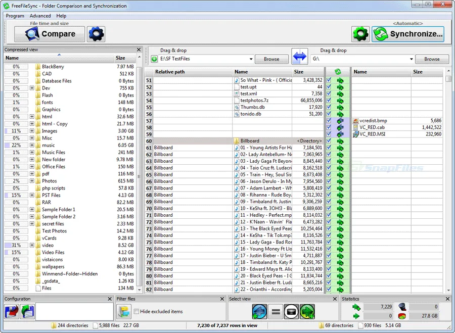 FreeFileSync Tangkapan layar 1