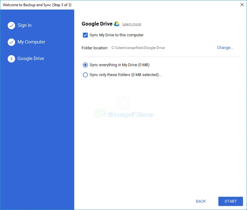 Google Backup and Sync Tangkapan layar 2