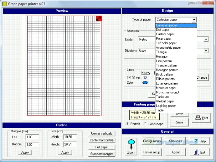 Graph Paper Printer Tangkapan layar 1