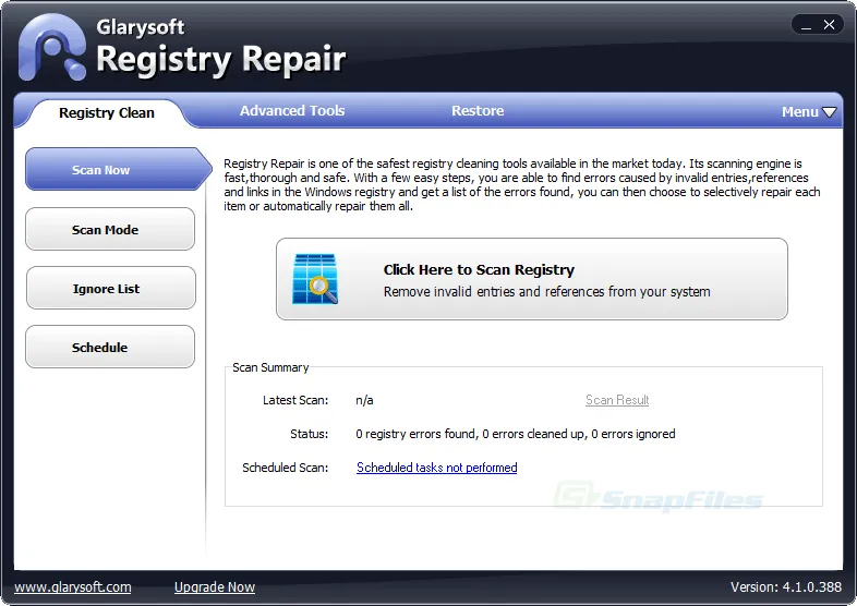 Glary Registry Repair Tangkapan layar 1