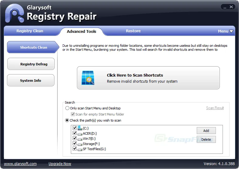 Glary Registry Repair Tangkapan layar 2