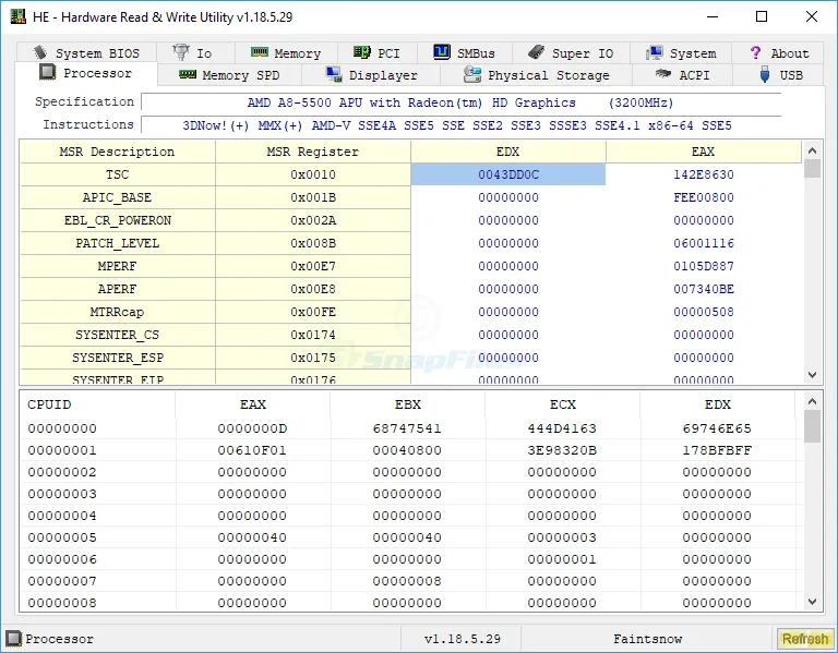 HE - Hardware Read and Write Utility Tangkapan layar 1
