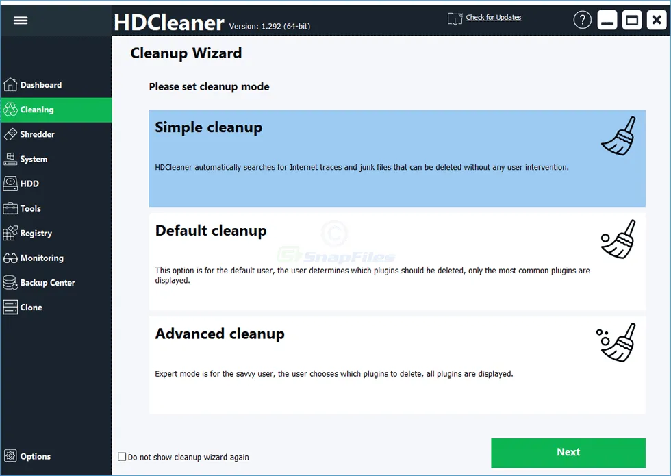 HDCleaner Tangkapan layar 2