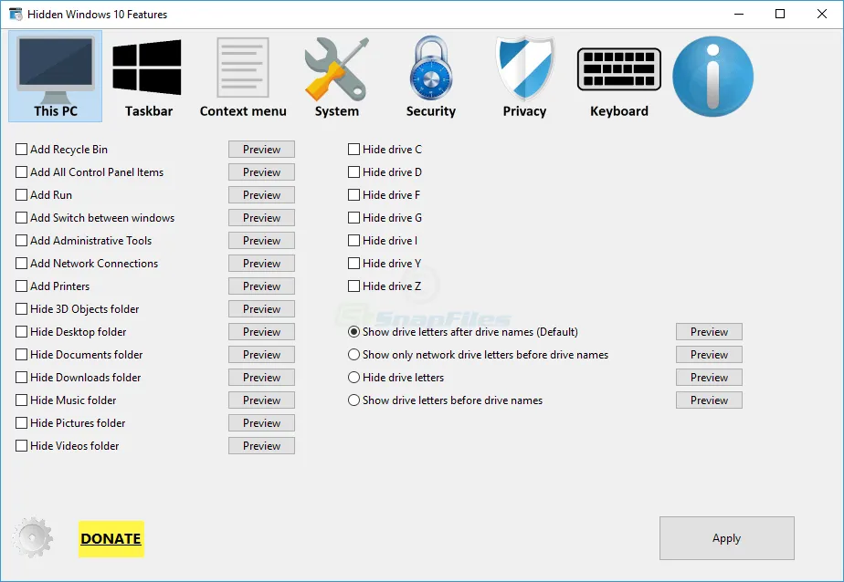 Hidden Windows 10 Features Tangkapan layar 1