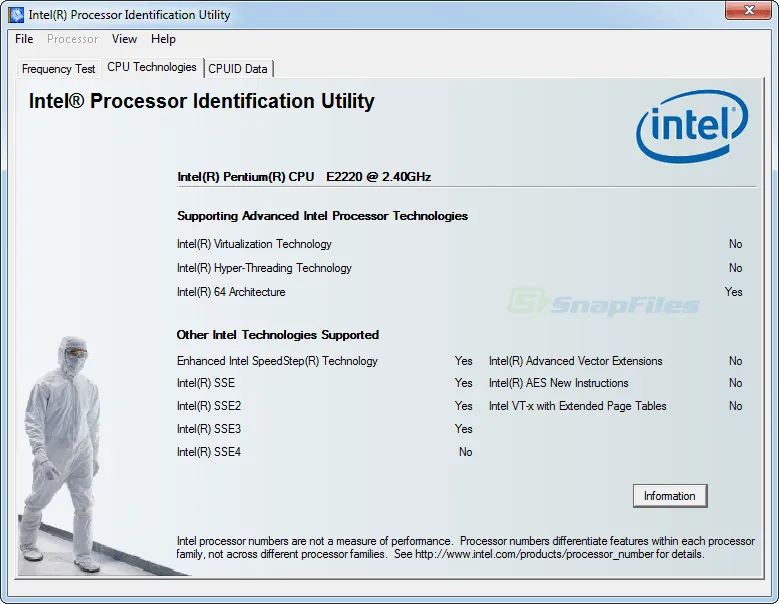 Intel Processor Identification Utility Tangkapan layar 2