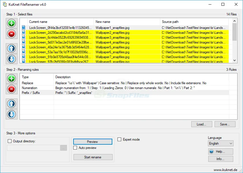 KuKnet FileRenamer Tangkapan layar 1