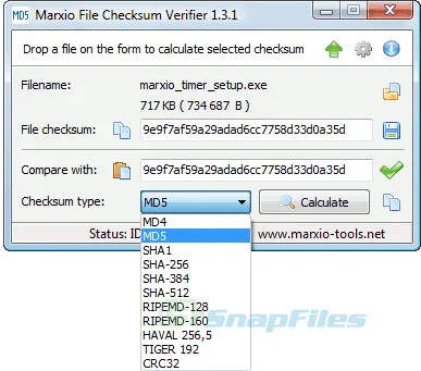 Marxio File Checksum Verifier Tangkapan layar 1