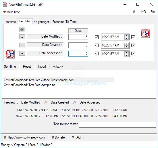 NewFileTime Tangkapan layar 2