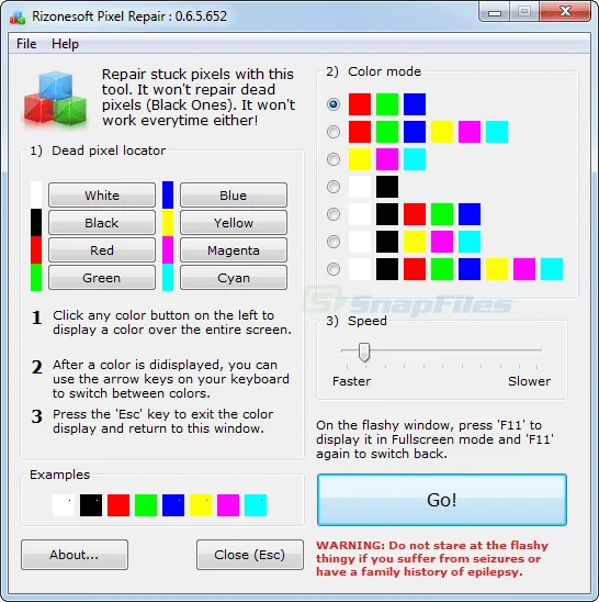 Rizonesoft Pixel Repair Tangkapan layar 1