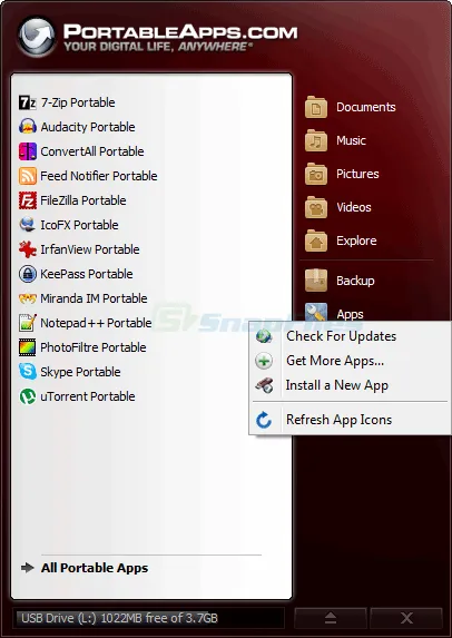PortableApps.com Platform Tangkapan layar 1