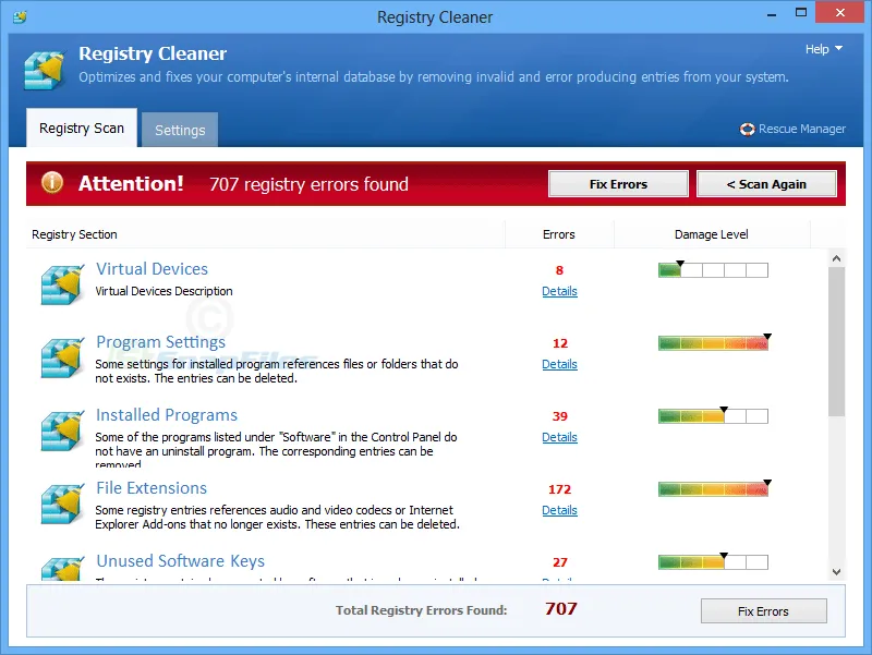 Pointstone Registry Cleaner Tangkapan layar 1