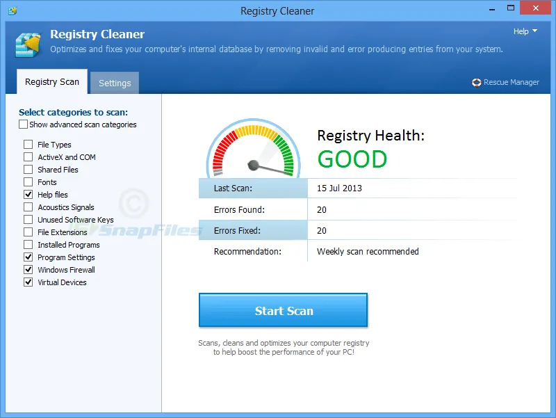 Pointstone Registry Cleaner Tangkapan layar 2