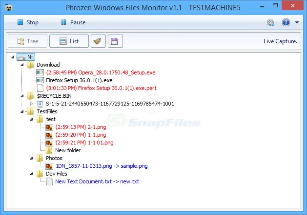Phrozen Windows File Monitor Tangkapan layar 1