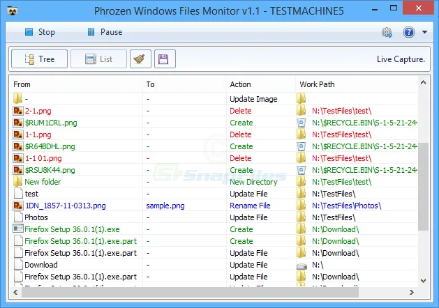 Phrozen Windows File Monitor Tangkapan layar 2
