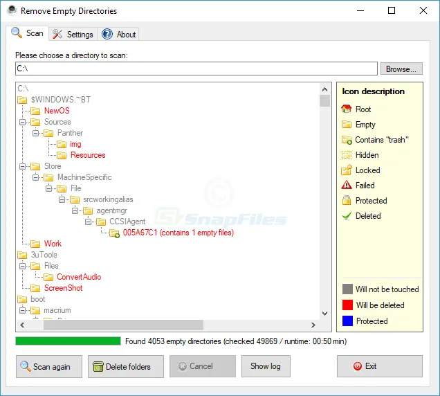 RED (Remove Empty Directories) Tangkapan layar 1